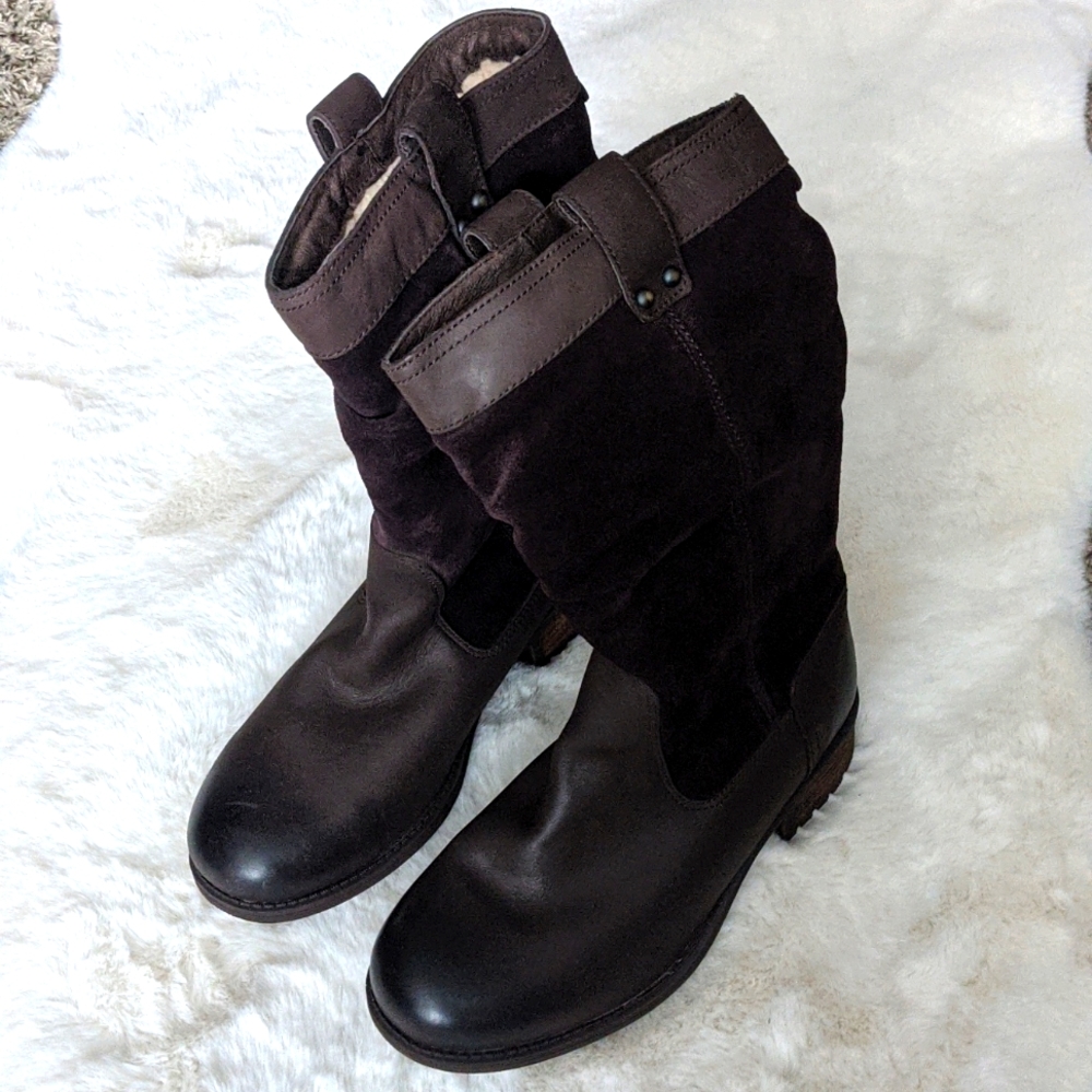 Ugg Bruckner Water Resistant Slouch Boot Brown Size 6